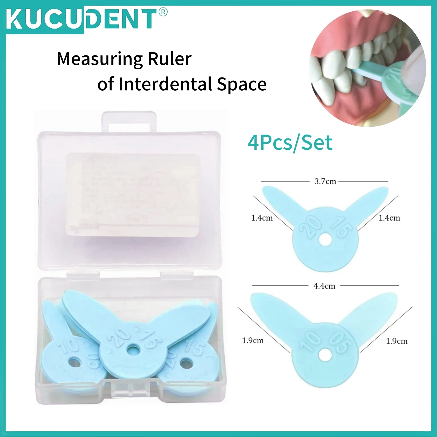 4 teile/satz Dental Gummi Lineal Interproximal Reduktion Gauge für Messung von Zahn Schlitz Interdental Hilfs Behandlung Lücke