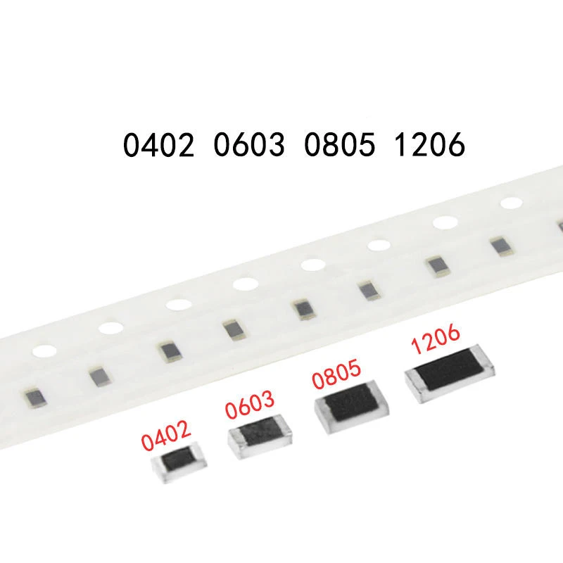 0201 0402 0603 0805 1206 SMD Resistor 1% 0R 1 1.1 1.3 1.5 1.6 1.8 2 2.2 2.4 2.7 3 3.3 3.6 3.9 4.3 4.7R 5.1 5.6K 6.2 7.5 8.2 9.1R