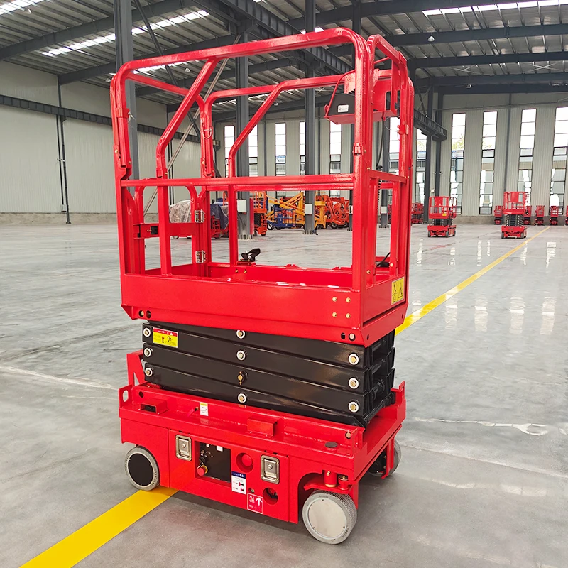 High Quality Electric Self-propelled Scissor Lift Hydraulic Aerial Work Platform CE Certified 100kg Capacity 3.9m Platform