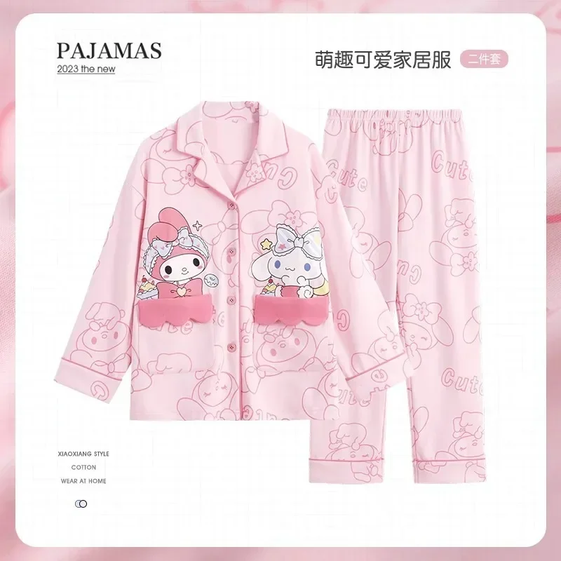 Sanurgente Hello Kitty Kuromi Cinnamoroll My Melody Pyjamas pour enfants, garçons, tout-petits, vêtements de mode pour filles, ensembles de vêtements animés de dessin animé