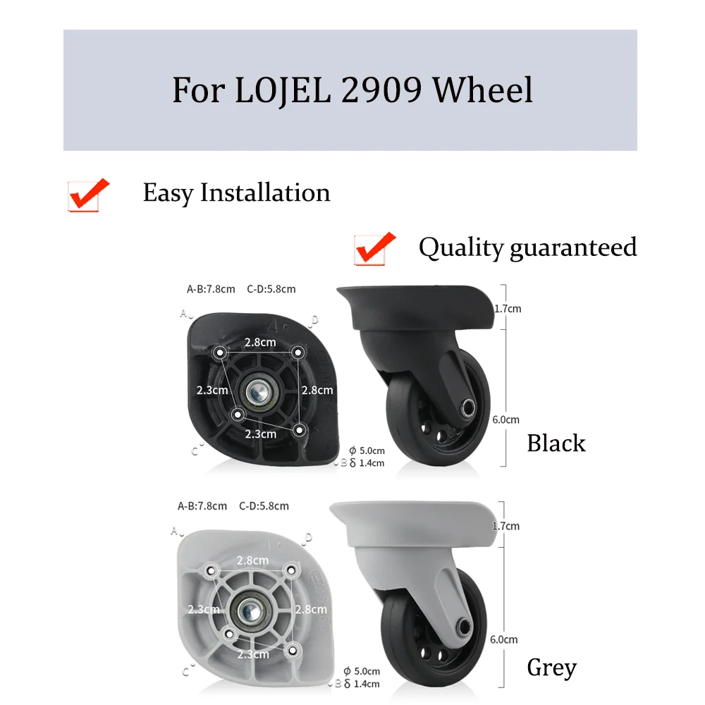 For LOJEL 2909 Universal Wheel Replacement Trolley Case Luggage Pulley Silent Smooth Shock Absorbing Accessories Caster Wheels