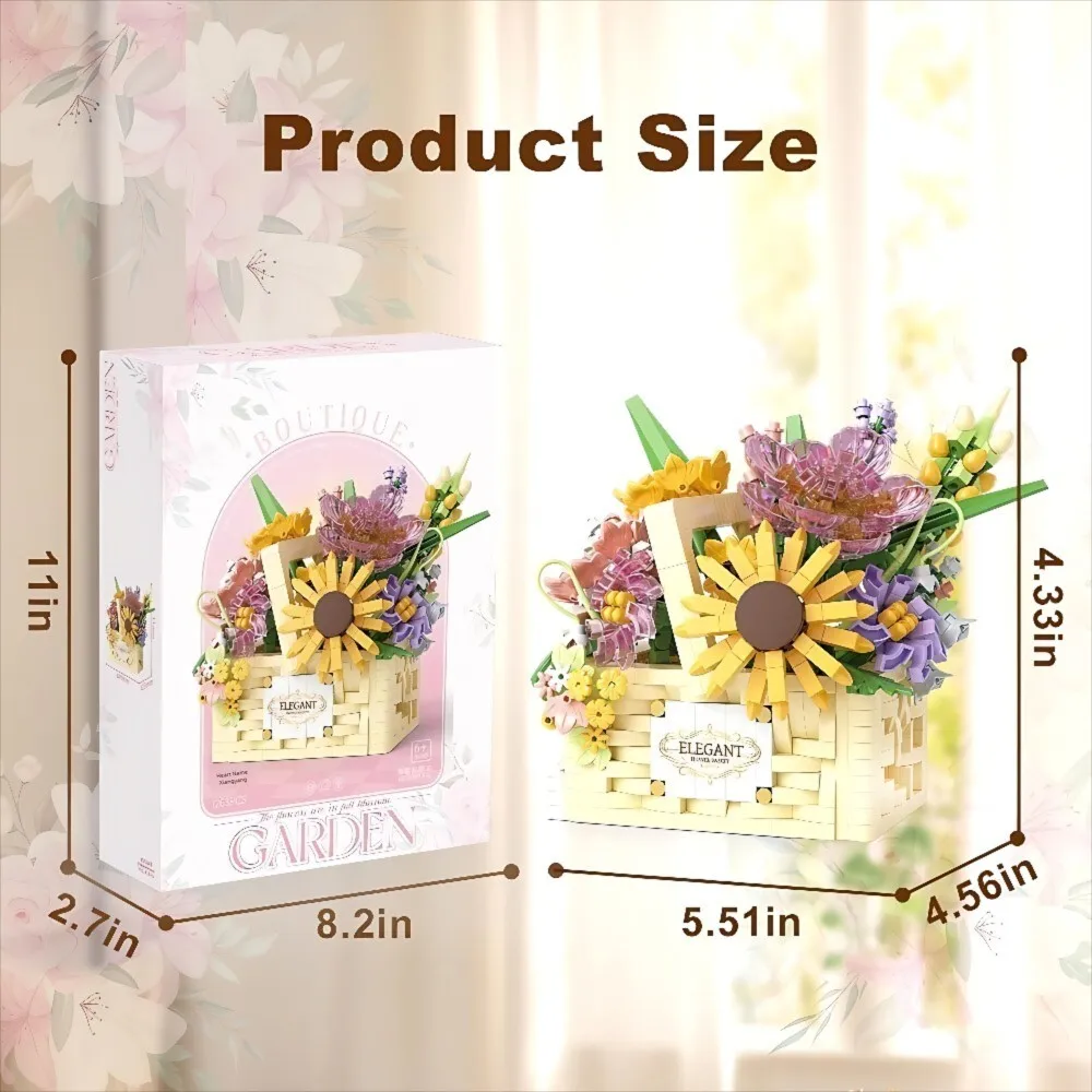 Heart Of Sunshine Handheld Flower Basket Style + Light-Up Building Blocks