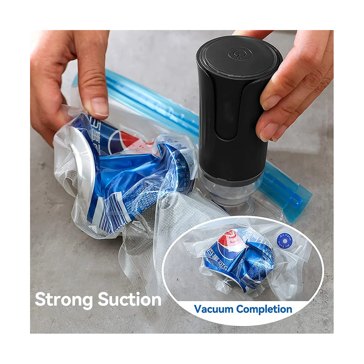 Scelleuse sous vide électrique et sacs de stockage des aliments sous vide réutilisables, mini pompe à vide, petite machine à sceller sous vide portable