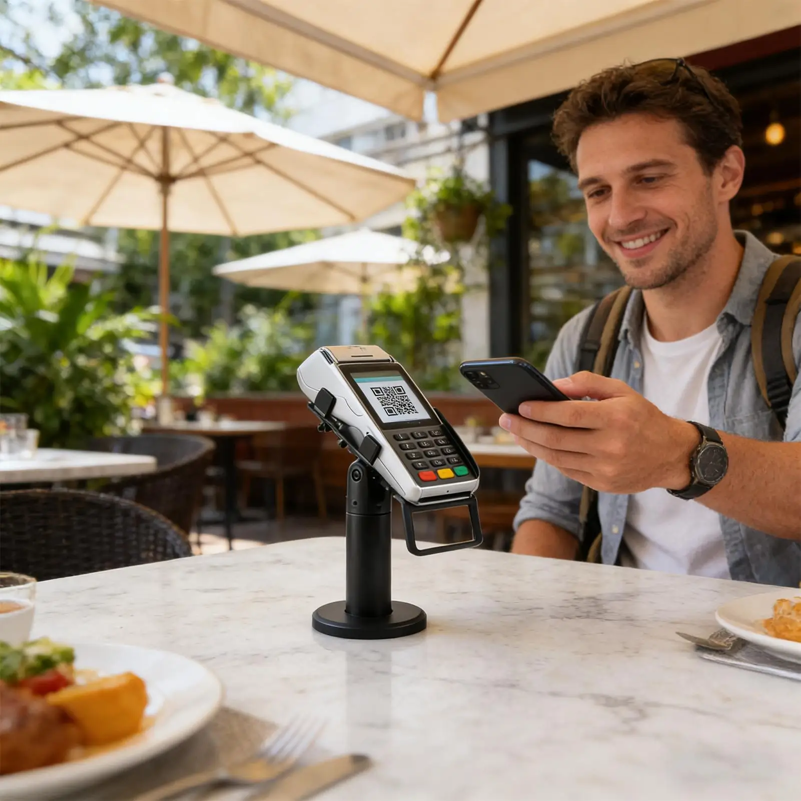 POS Swivel Stand 360-Degree Rotate Ergonomic Support Rack POS Stand Counter For Credit Card Reader Payment Terminal Supermarket