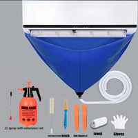 1/2/3/6/8pcs 90cm Air Conditioner Cleaning Cover Hanging AC Water Washing Bag Reusable Summer Cleaner Tools Thickened with Pipe