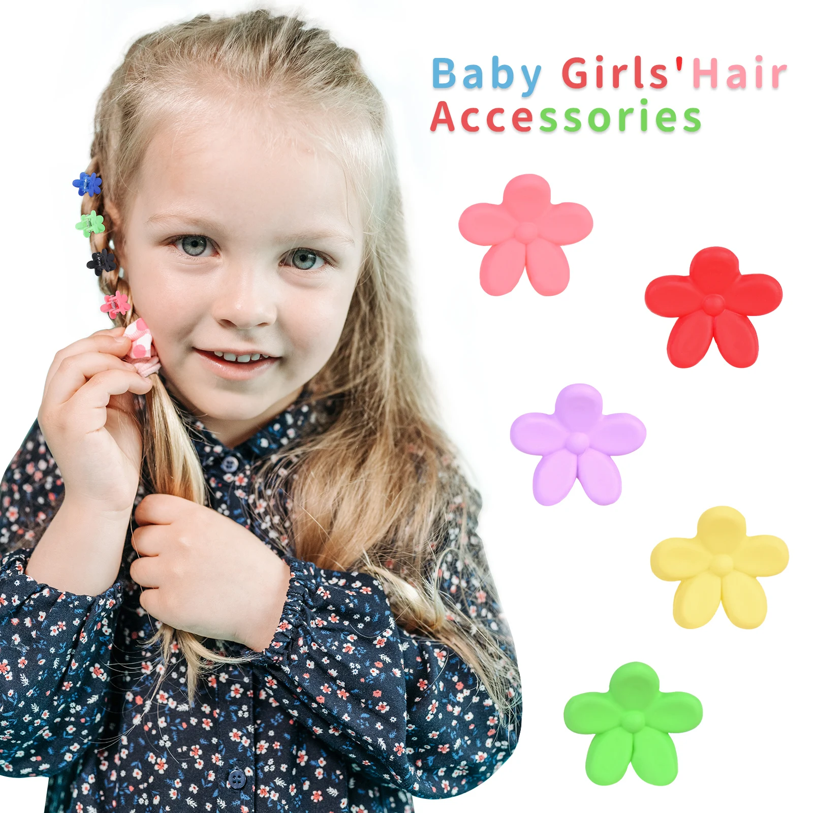 30Pcs Girls Newborn Cute Mini Cartoons Hair Clips Claw Flower Small Hair Claws Children Sweet Hairpins Baby Hair Accessories