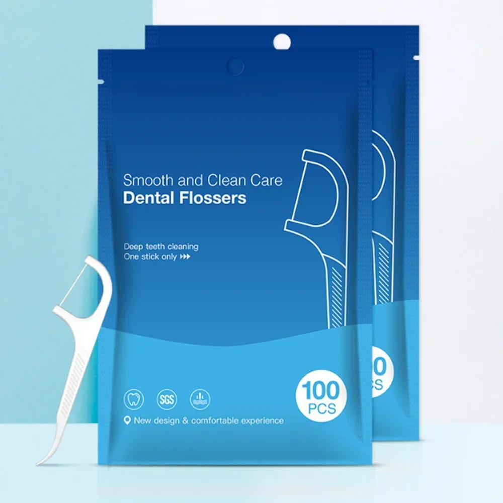 

200pcs Dental Floss Dental Floss Picks Clean Between Teeth Interdental Brush Toothpick Floss Picks High Tension Oral Care Tool