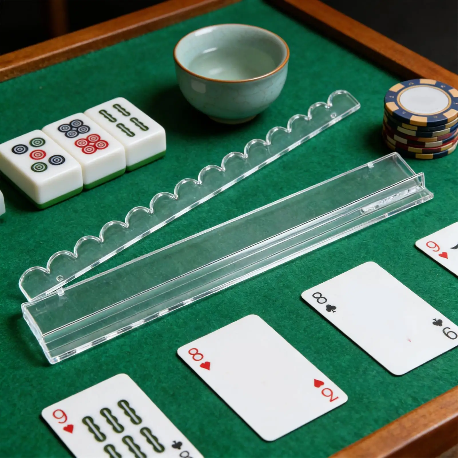 

Mahjong Rack With Pusher 20-Inch Quick Setup Organizer Mahjong Rack for Large Tiles for Players Seniors Hobbyists Game Room