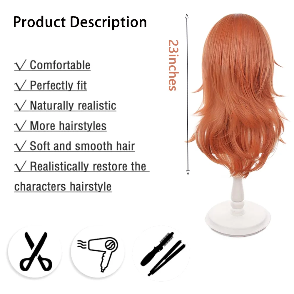Anime Chainsaw Man Angel Devil Cosplay Synthetic Hair Layered Slightly Curly Suitable Daily Party Role Play Heat Resistant Wig