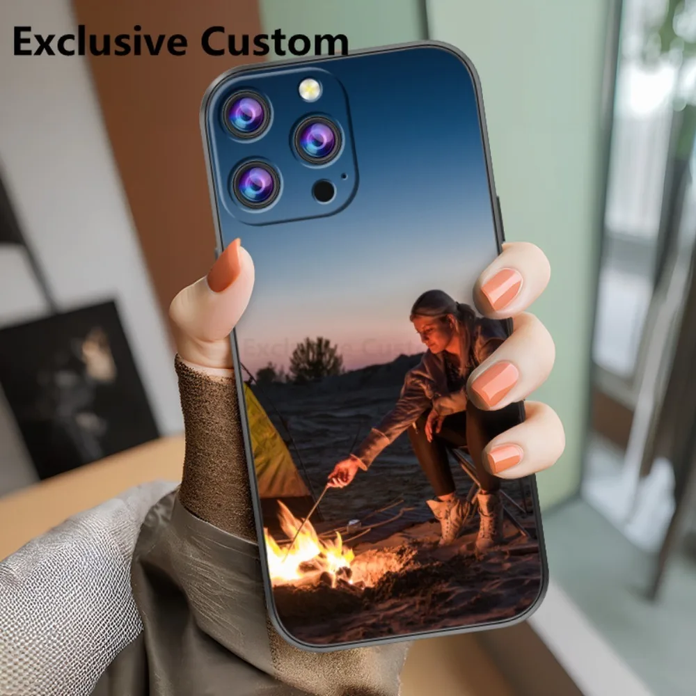 Casing ponsel buram kustom eksklusif untuk IPhone 16 15 14 13 12 Pro MAX 7 Plus sampul DIY desain disesuaikan foto nama