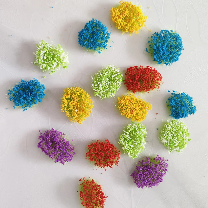 Mixed Color Simulation Flower Cluster Model Kit Diy Building Sand Table/Garden Scene Materials Diorama Accessories 5Pcs/lot