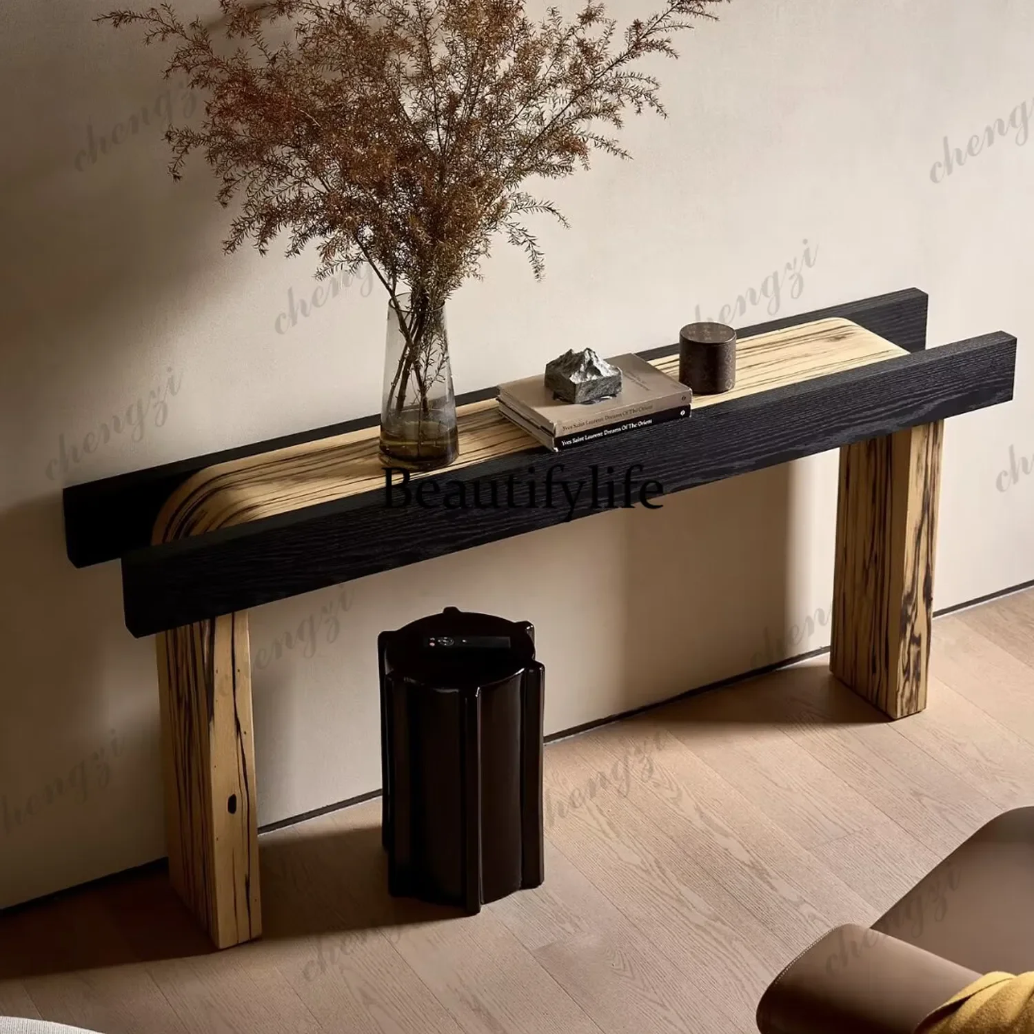 A4567 Medieval Quiet Wind B & B Entry Door Entry Entrance Terrace Storage Table Household Long Table Decorative Rack