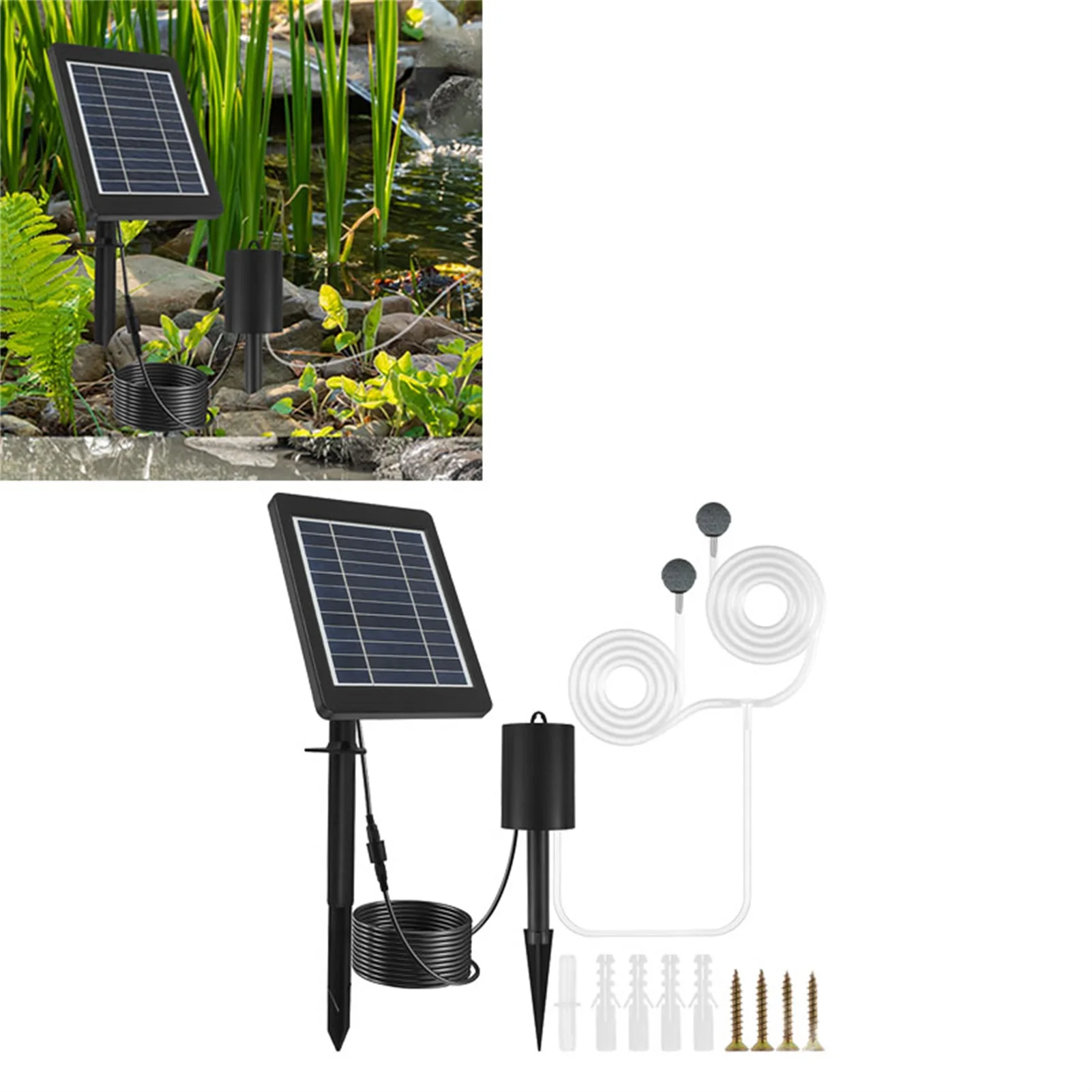 

Solar Hydroponics Air Pump Ground Insertion 3 Gears Solar Powered Oxygen Air Pump for Outdoor Pool
