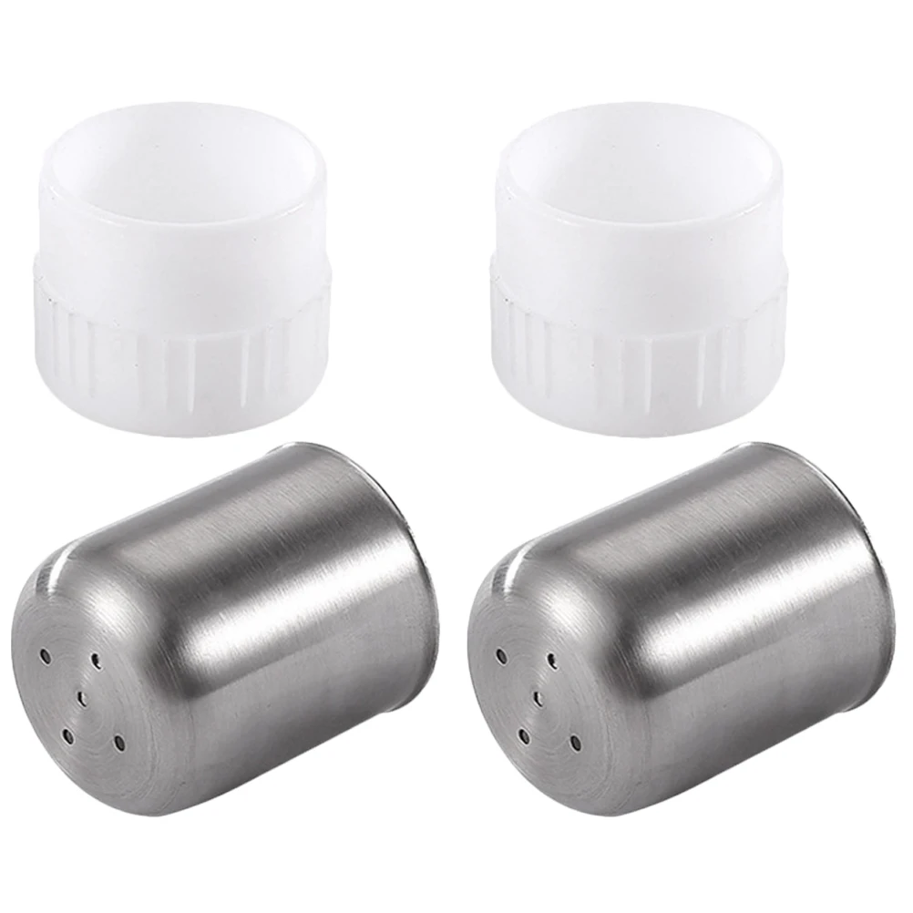 

2pcs Stainless Steel Seasoning Bottle 5Hole Pepper Shaker 55x35mm Kitchen Condiment Jar Spice Container Salt Pepper Storage
