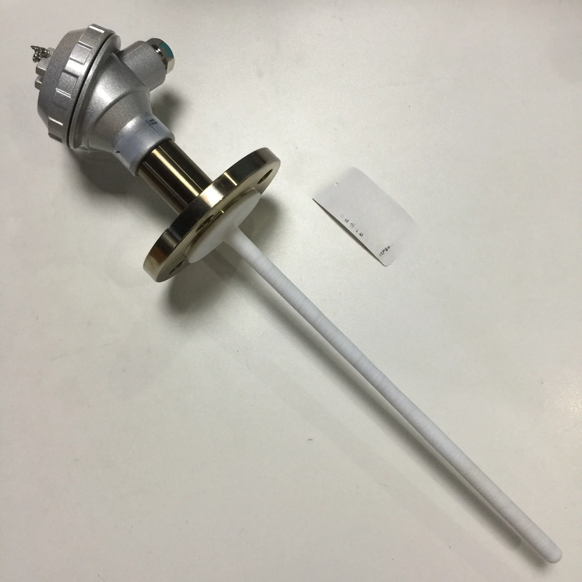 Temperature sensor, probe rod lined TPFE, DN25 flange 4-20 0-200 ℃ rod length optional