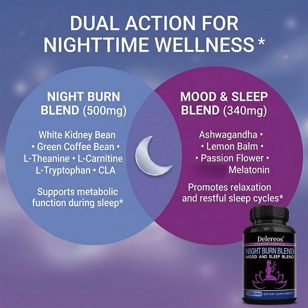 Night Time Fat Burning Capsule - Supports Immune System Health, Appetite Suppression, Healthy Weight Management