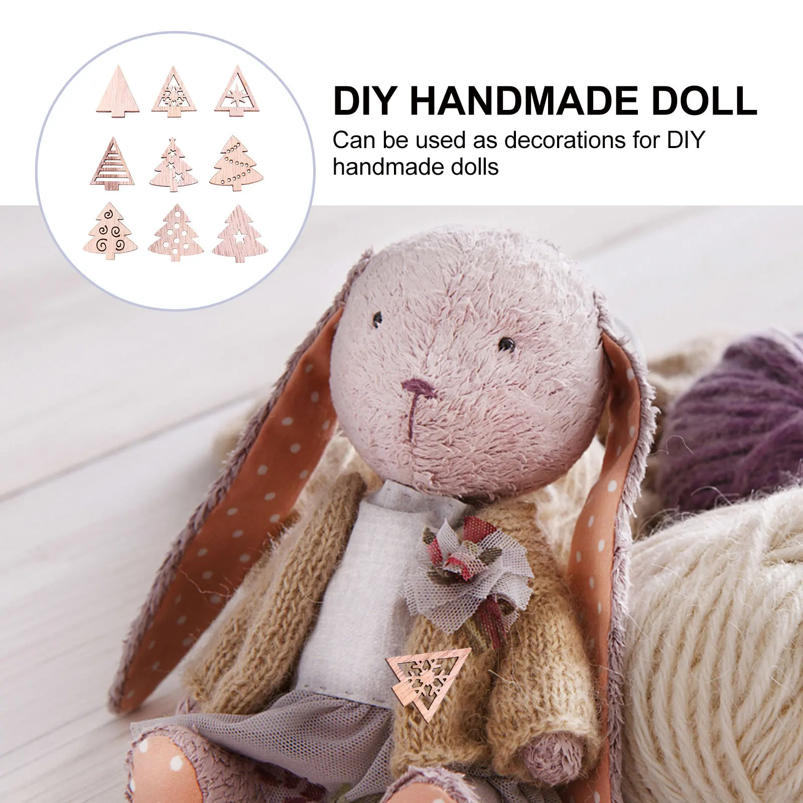 

100 pcs Laser Cut Wooden Chips Christmas Tree Ornaments Multipurpose Diy Decorations Festive Wooden Crafts Handicraft Sewing