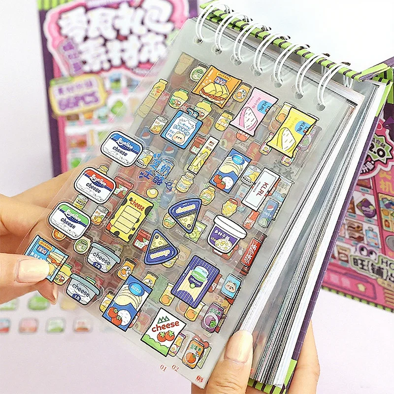 66 sheets/bag Old-fashioned die-cut sticker book Snack material sticker DIY handbook Diary notebook Photo frame photo album Card