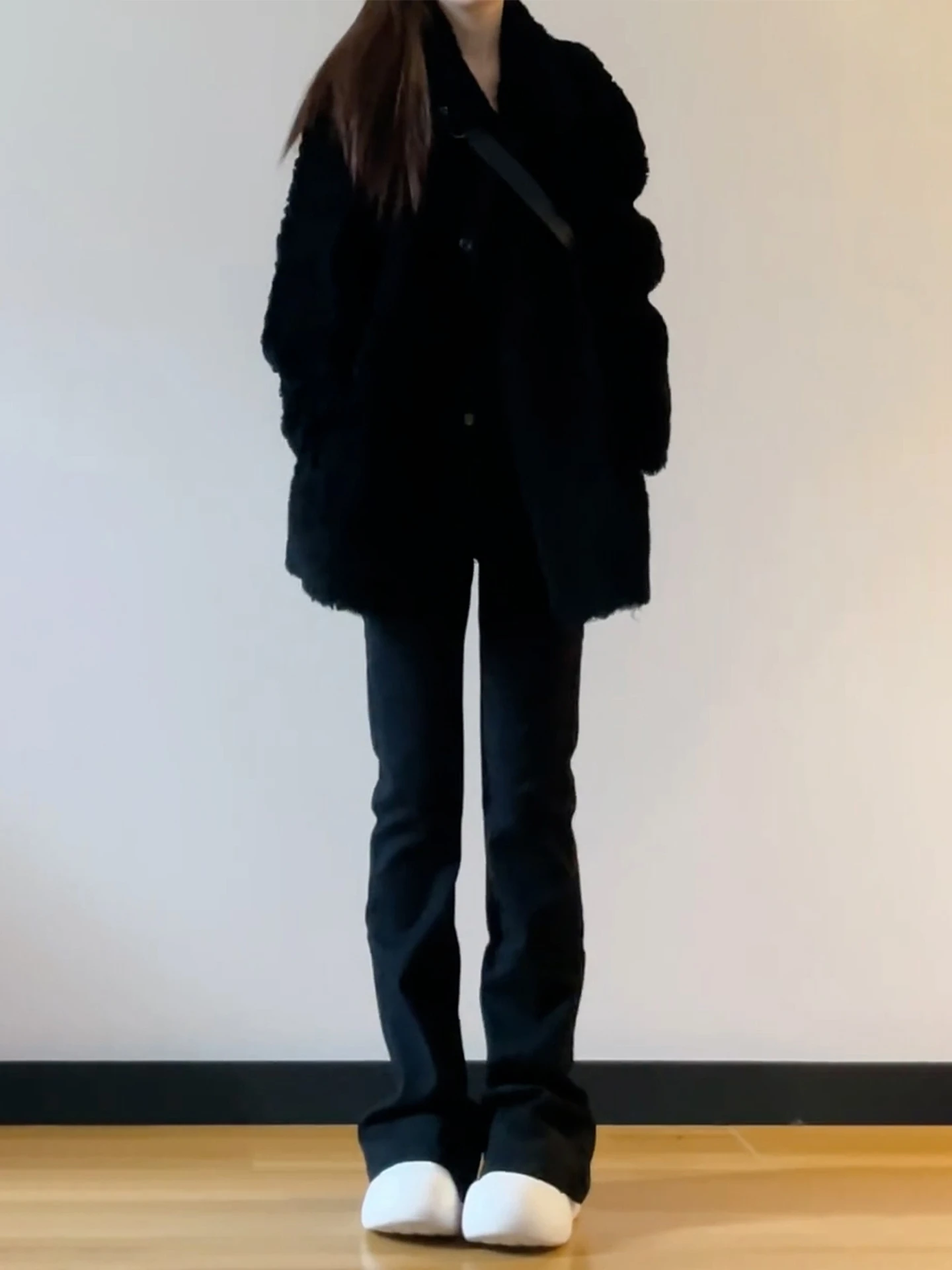 

Женская осенне-зимняя куртка из овечьего меха в корейском стиле, версия Stand, теплая, из полиэфирного волокна