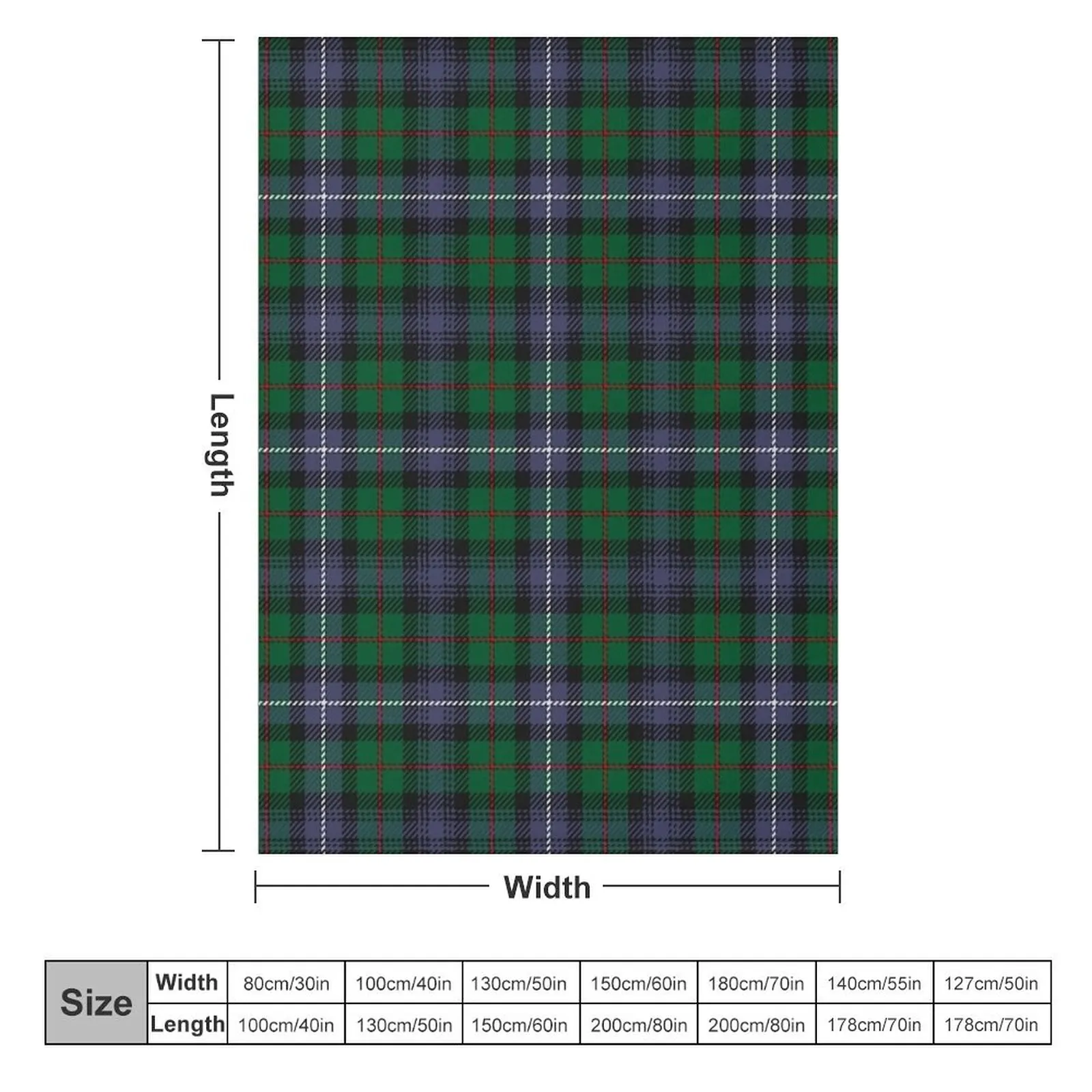 Clan Robertson Hunting Tartan (STA 299, Modern) Throw Blanket warm for winter Hairy Blankets