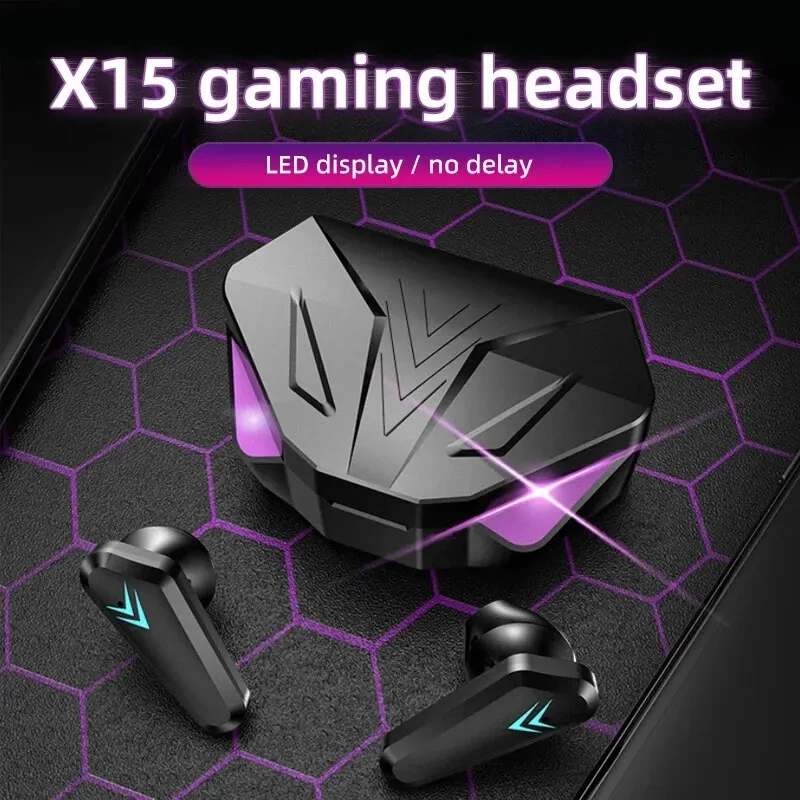 X15 TWS Gaming Earbuds Wireless Bluetooth Earphones With Mic Bass Audio Sound Positioning 9D Stereo Music HiFi Headset For Gamer