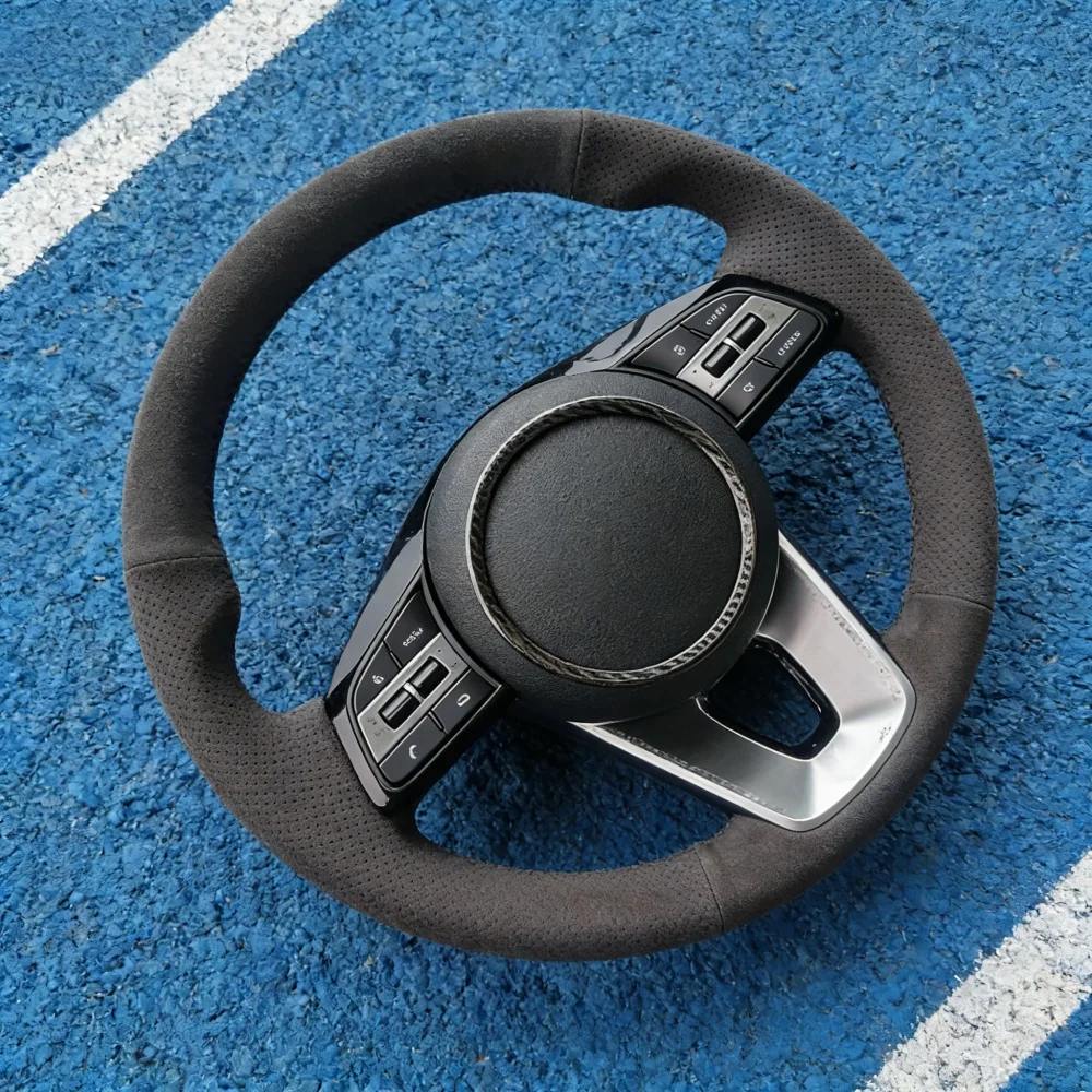 Hand Stitched Breathable Suede Leather Optima 2019 Cee'd Ceed 2019 Forte Cerato (AU) 2018 Steering Wheel Cover For Kia K5