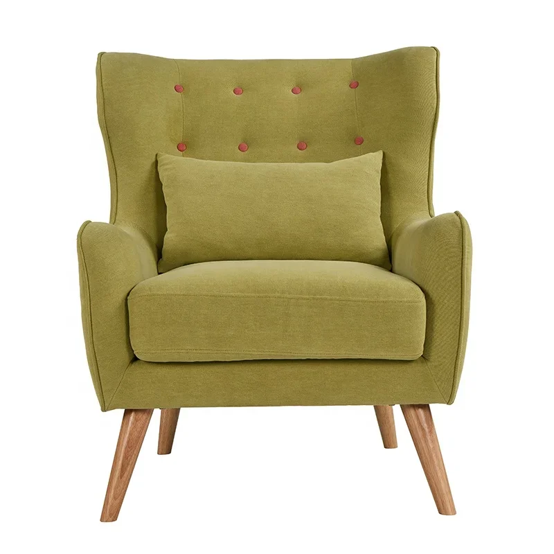 

A Yellow Fabric Armchair Simple Sofa
