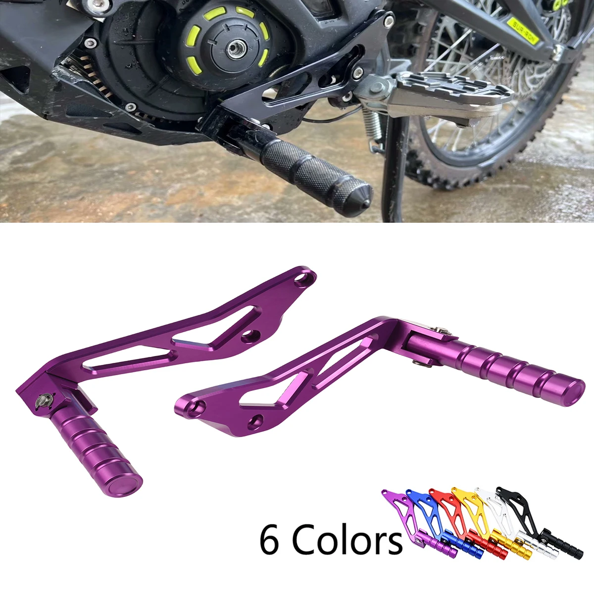 

Motorcycle CNC Rear Passenger Foot Peg Rests Pedal Peg Bracket For Segway X160 X260 For Sur-Ron Light Bee X S Electric Dirt Bike