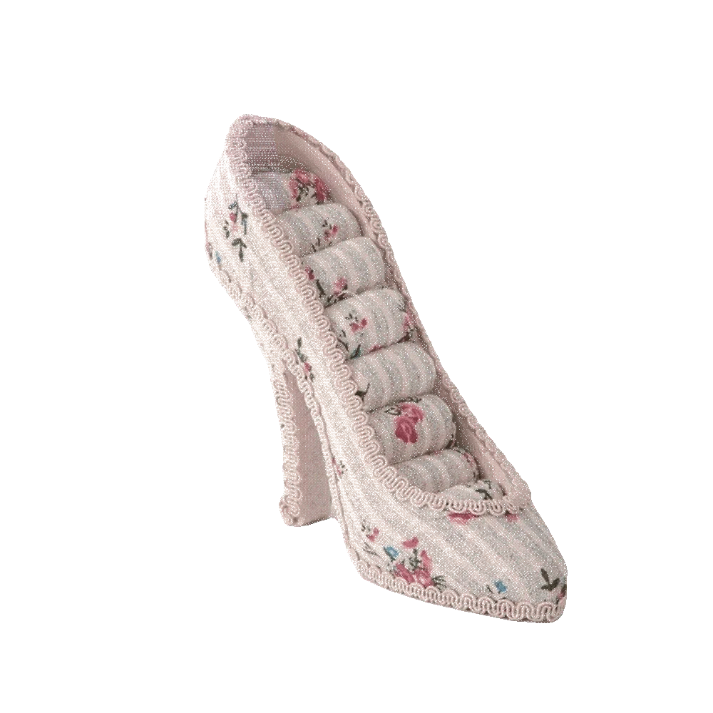 Creative High Heel Shoe Jewelry Holder Floral Print Leopard Print Jewelry Display Stand Pink Lace Multi-pattern