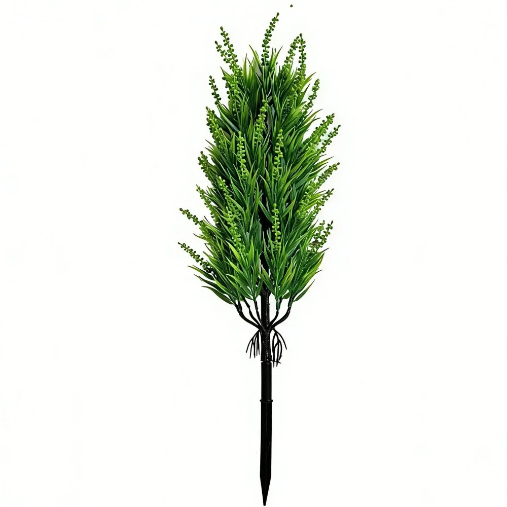 UV Resistant Artificial Lavender Stake Flower Bamboo Leaf Weather Resistant Simulation Lavender Plant Plastic No Fade