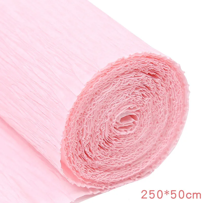 250*50cm Crepe Paper For DIY Paper Flower Wedding Birthday Party Decor Handmade Origami Crinkled Crepe Paper Craft Gift Wrapping