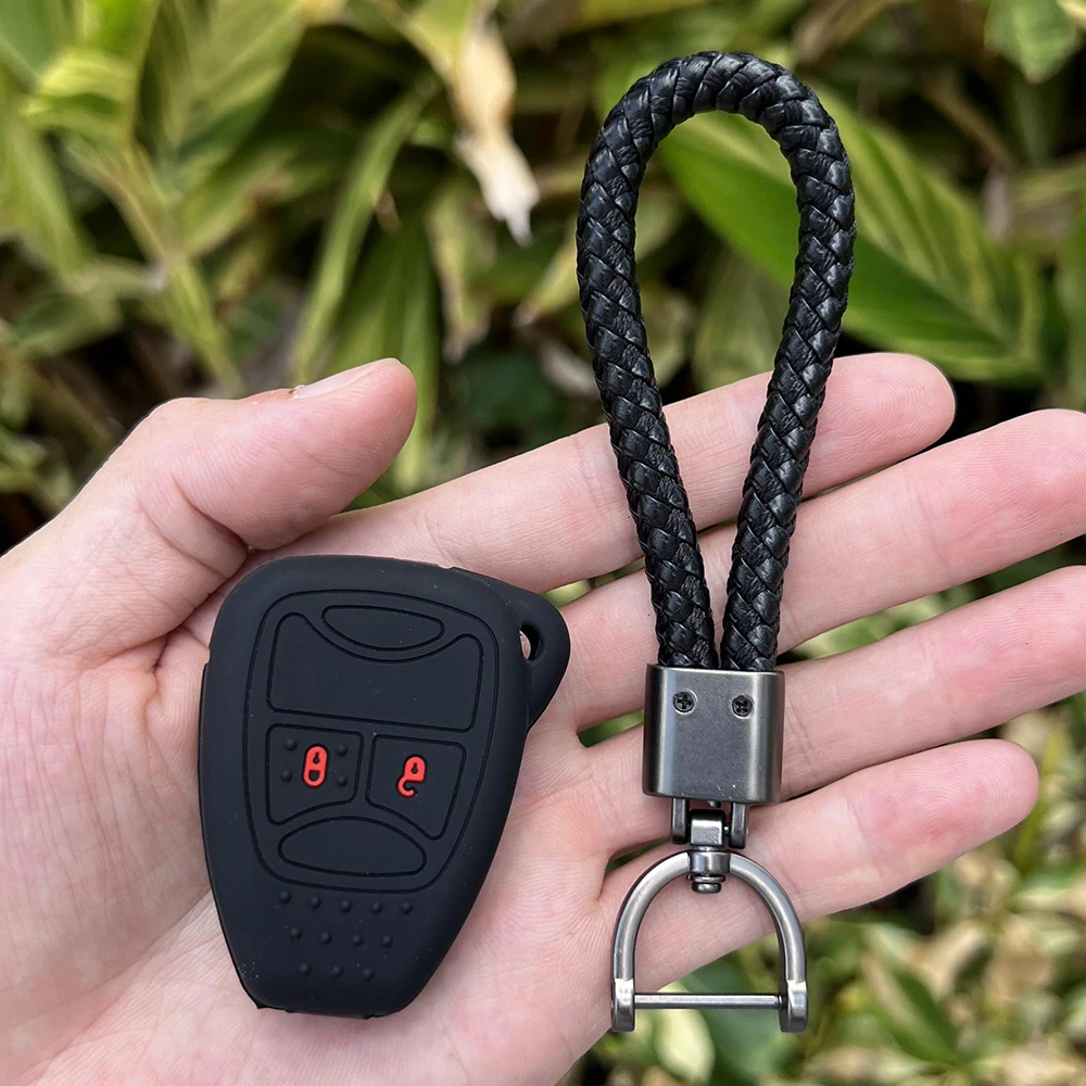 2 Buttons Silicone Car Key Cover Case Skin Protector for JEEP Commander Grand Cherokee Liberty Wrangler Compass Patriot Keychain