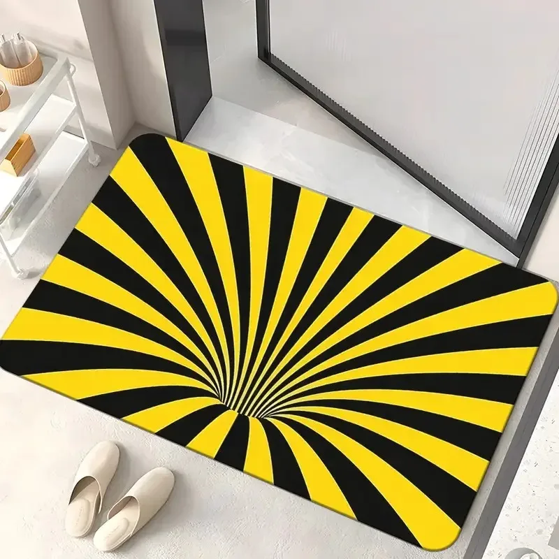 3D Optical Illusion Endless Abyss Doormat Non-Slip Door Mat Machine Washable Bathroom Bedroom Camping Yoga Durable Floor Mat