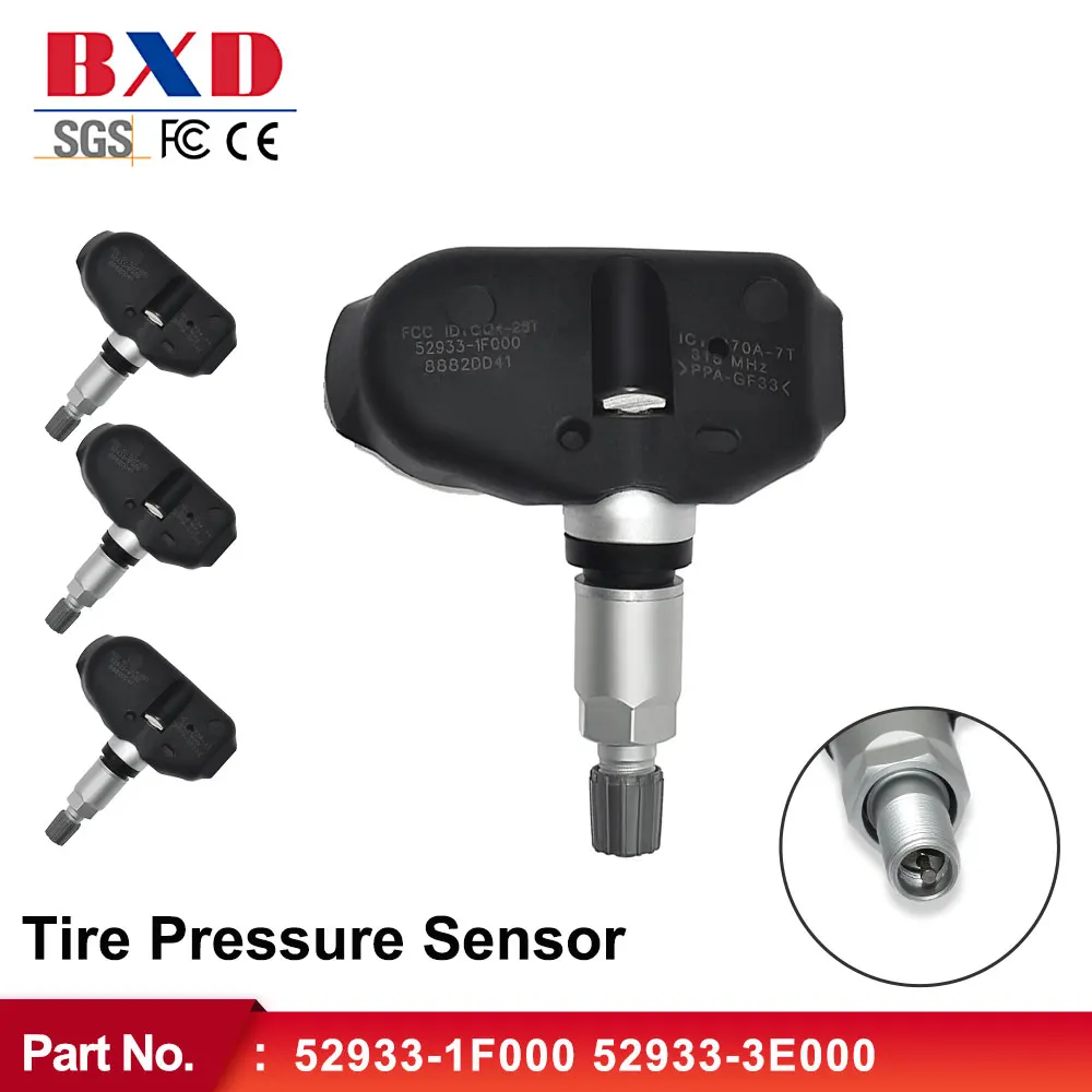 1/4pcs 315MHz TPMS Tire Pressure Monitor Sensor 52933-1F000 52933-3E000 For Hyundai Tucson(US) 2004/01-2007/12