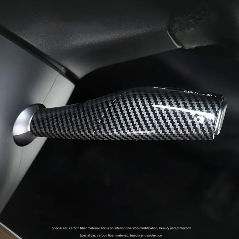 Gear Lever Decorative Patch Stylish Abs Carbon Fiber Steering Lever Covers for Tesla Model 3 Y Easy Installation Sleek Design