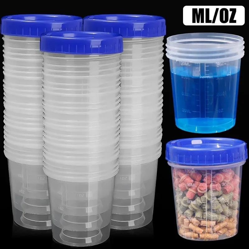 120ML Graduated Measuring Cup with Cover Fishing Bait Measuring Cup Fresh Water Fishing Measure Tackle Kitchen Bar Supplies