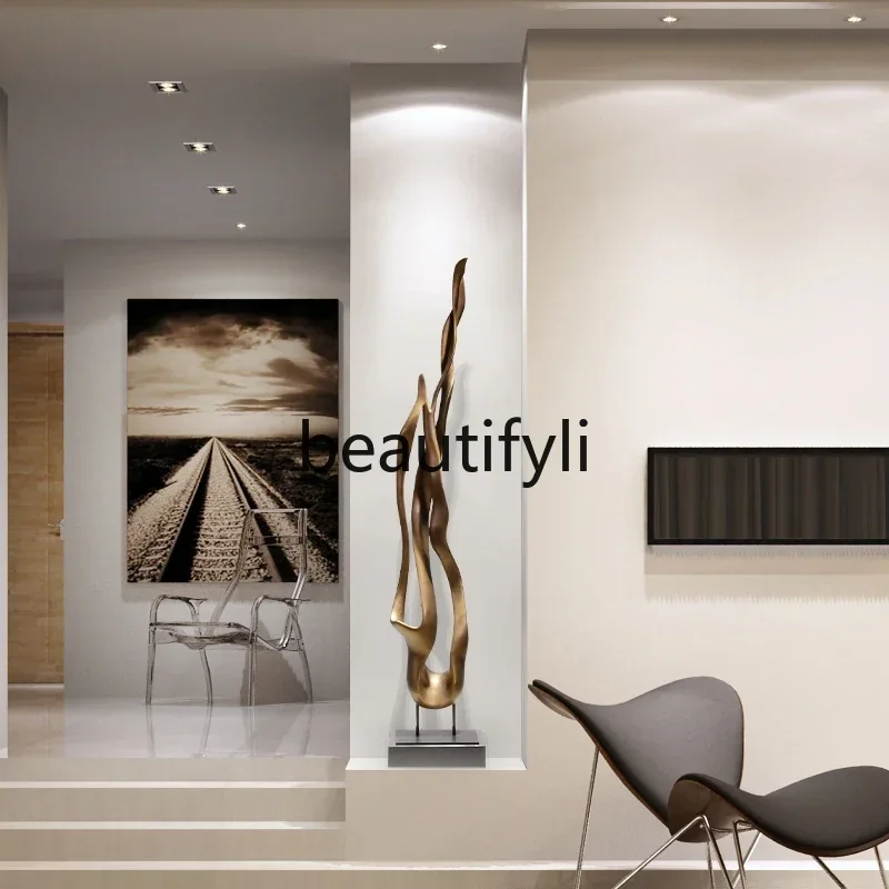 

Floor-to-ceiling abstract sculpture ornament hotel large fiberglass reinforced plastic decorative artwork modern simplicity