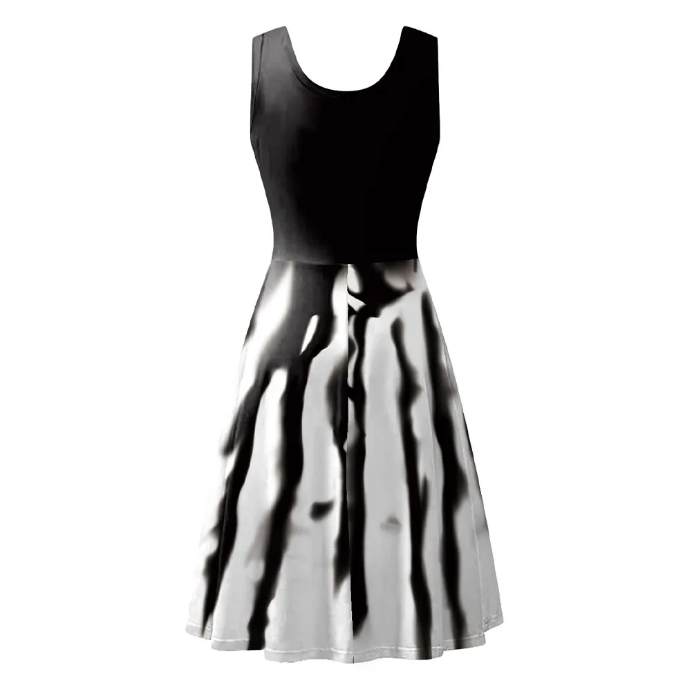 Vestido con estampado de esqueleto de murciélago para mujer, traje de Cosplay para Halloween, carnaval, fiesta, traje de RolePlay para mujer adulta