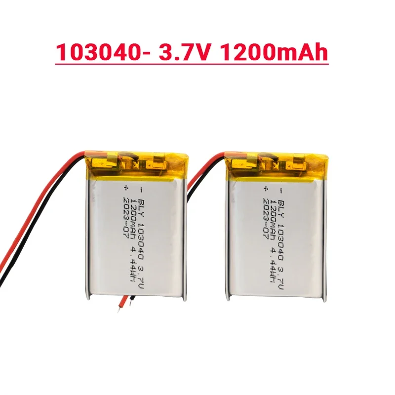 Original high capacity 103040 3.7V 1200mAh polymer lithium rechargeable battery, suitable for GPS navigation MP5 PS4 battery