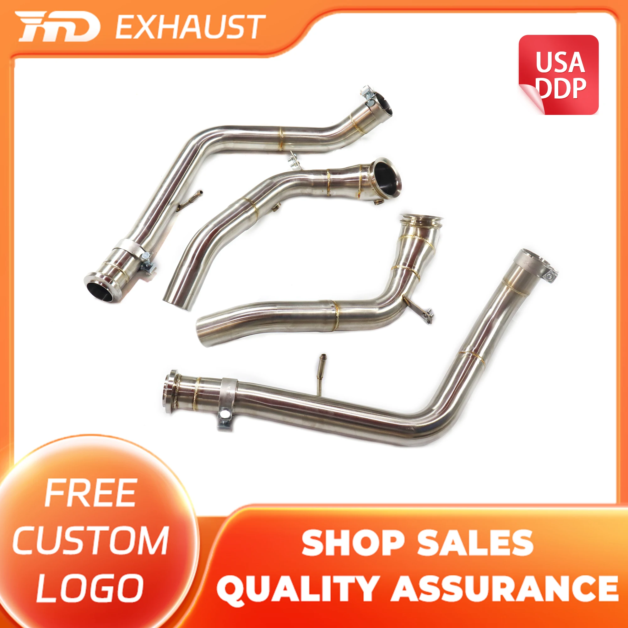 

HMD Hot sale Stainless Steel Exhaust System High Flow Performance Downpipe for BENZ G500 G63 W464 2018+ for car