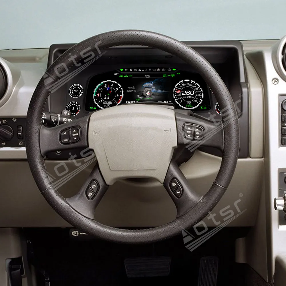 

Спидометр, автомобильный ЖК-дисплей, приборная панель, цифровой кластер, виртуальный кабин, 12,3 дюйма, новый модернизированный для Hummer H2 2003-2009