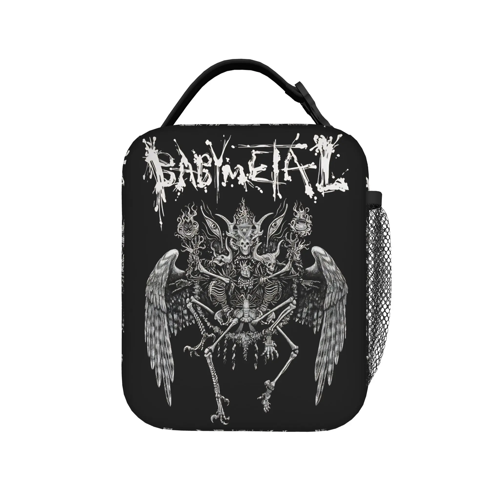 

Сумка для обеда Babymetal J-Pop Rock Heavy Metal, портативная сумка-холодильник на молнии для женщин, с принтом, для пикника, милая сумка-тоут из оксфорда для еды