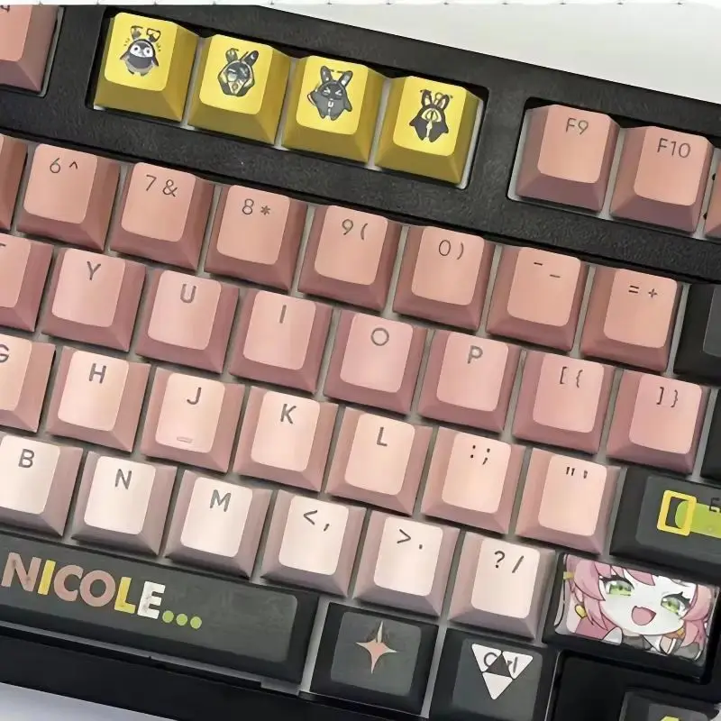 Zenless Zona Zero Nicole Keycap, 133 Teclas de Teclado Mecânico, Material Pbt, Hot Sublimation, Periférico Anime Key Caps