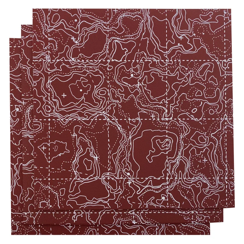 Red Brown Color Landform Pattern KYDEX Topographic Sheet Plate Thermoform Board for Sheath Scabbard Holsters DIY Making Material