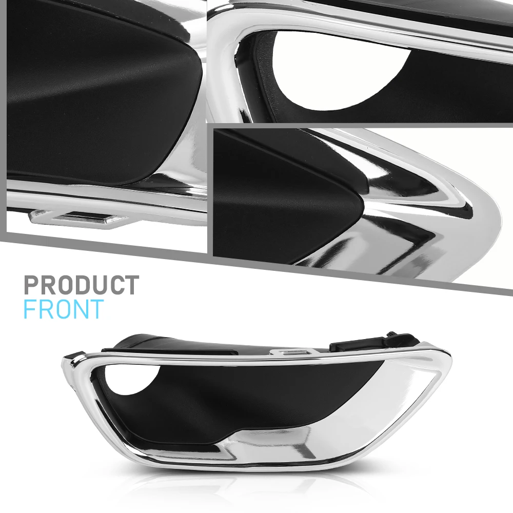 ل 2016-2022 جيب جراند شيروكي لامع أسود/كروم مطلي الضباب ضوء غطاء المصباح حواف اليسار واليمين 68261711AA 68261710AA #2