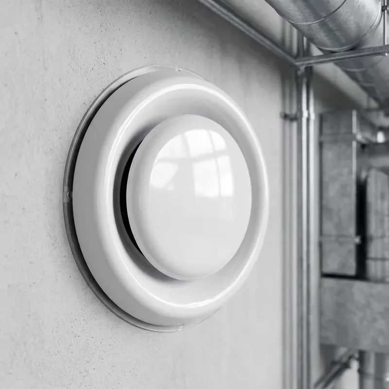 Office building wall HVAC vent PVC outdoor exhaust grille duct ventilation cover outlet with graphic design