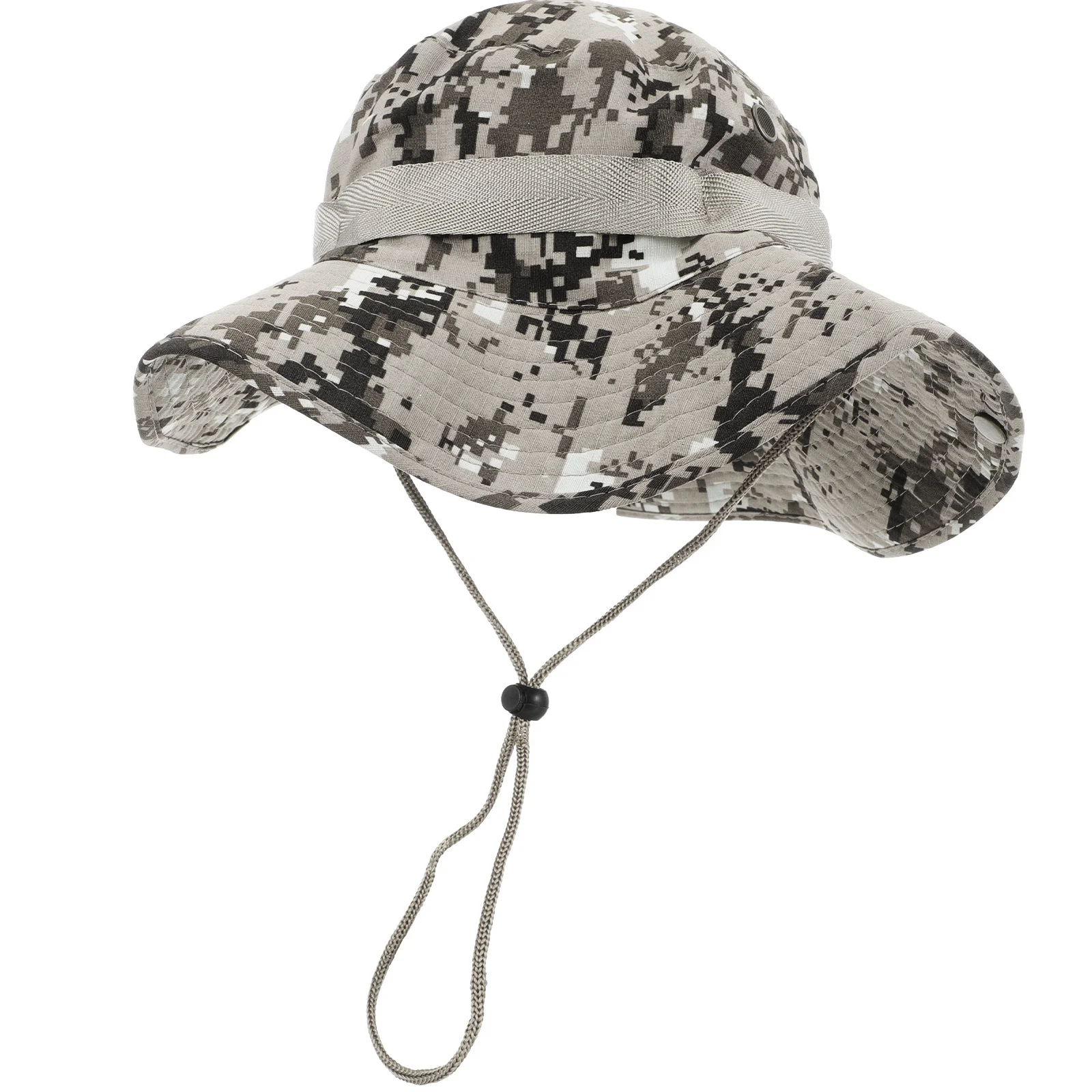قبعة شمس مموهة مريحة وأنيقة قابلة للتنفس للحماية في الهواء الطلق للمشي لمسافات طويلة على الشاطئ والتخييم والسفر ملابس غير رسمية بسيطة
