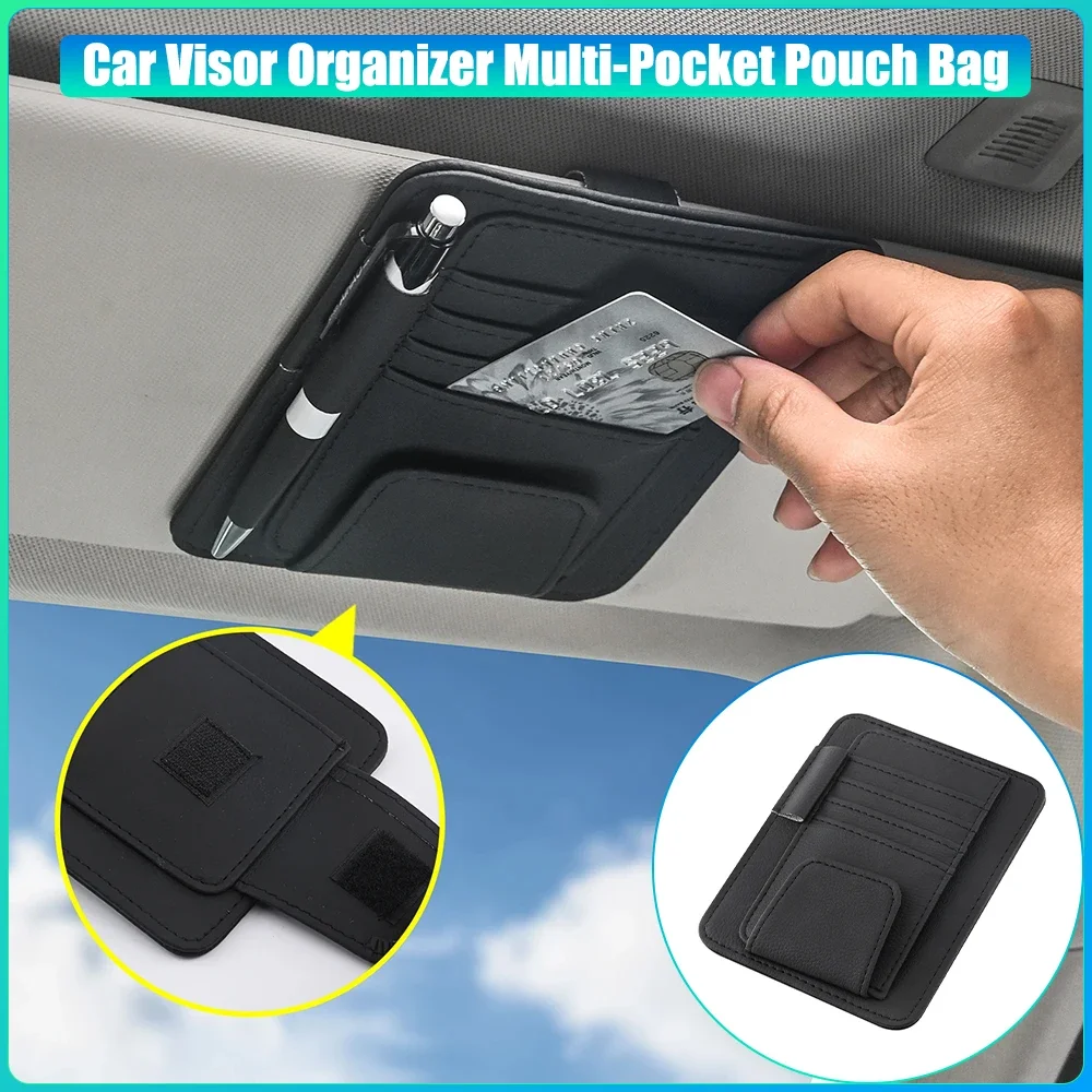 

Car Visor Organizer Multi-Pocket Pouch Bag Card Glasses Storage Holder Scratch-resistant Auto Visor Holder For Car Interior Car