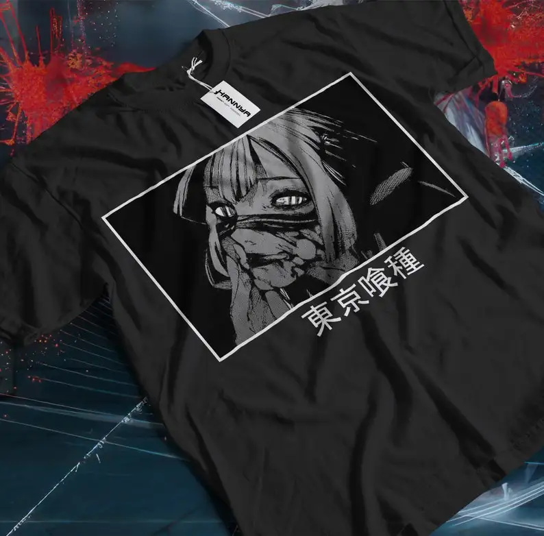 UNISEX - Dark Anime Gothic T-Shirt, Horror Manga Creepy Girl T-Shirt, Manga Gothic T-Shirt