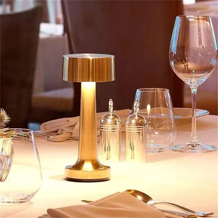PAMNNY Retro Bar Table Lamps Led Rechargeable Dimmable Touch Dining Hotel Coffee Shop Desk Lights Indoor Decorative Night Lights
